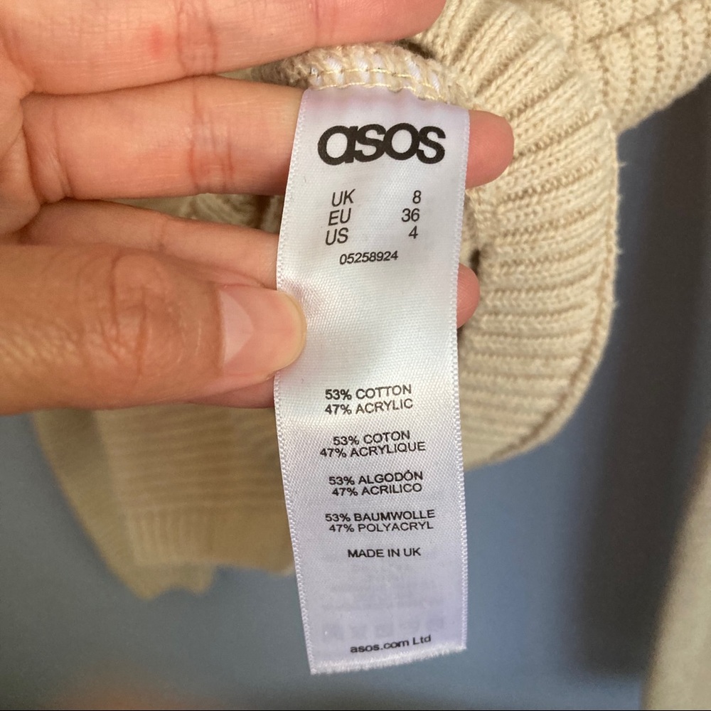 ASOS Cold Shoulder Open Sleeve Ribbed Sweater - Picture 5 of 6